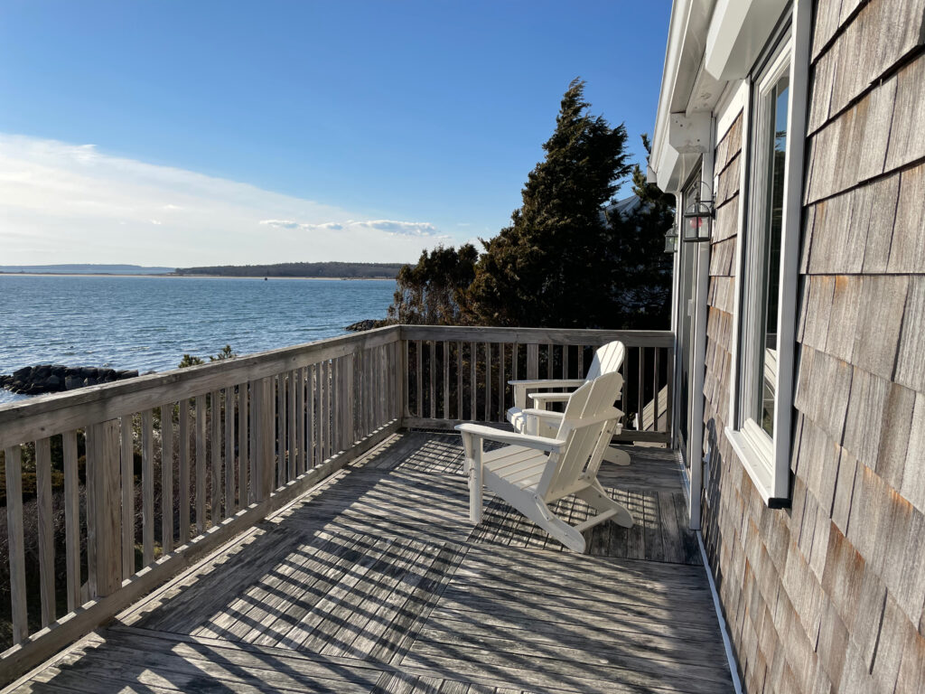 Upper level deck for enjoying the views of Buzzards Bay
