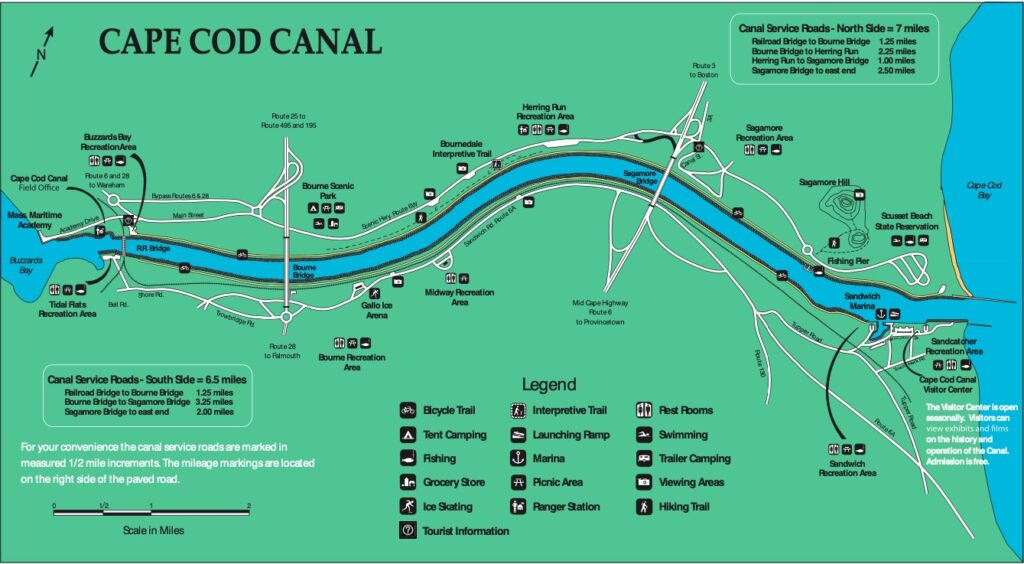 Map of the Cape Cod Canal Bike Trail

